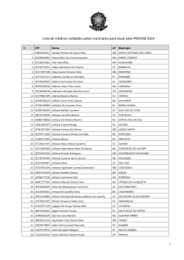 Lista de médicos validados pelos municípios para atuar pelo