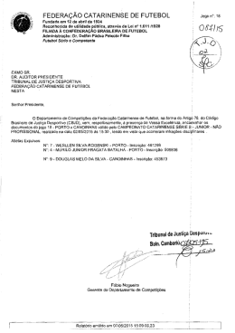 Proc. 087-15 – Porto x Canoinhas – Série B Junior