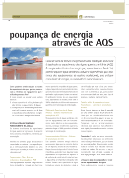 poupan&ccedil;a de energia atrav&eacute;s de AQS