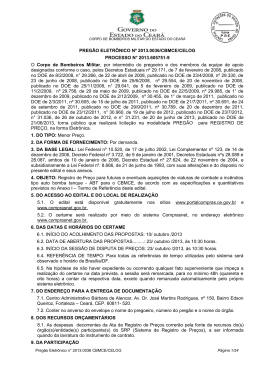 PREG&Atilde;O ELETR&Ocirc;NICO N&ordm; 2013.0036/CBMCE/CELOG