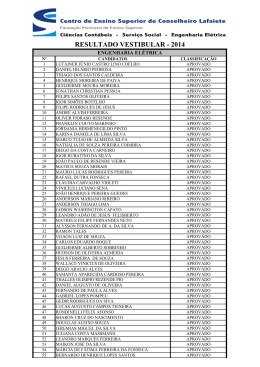 RESULTADO VESTIBULAR - 2014 - CES-CL