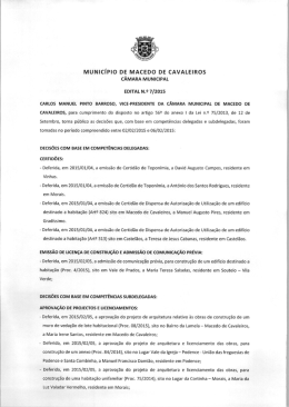 Edital n.&ordm; 07-2015 - Munic&iacute;pio de Macedo de Cavaleiros