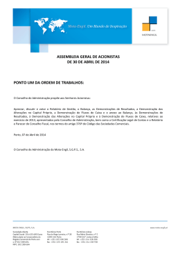 Propostas da Ordem de Trabalhos