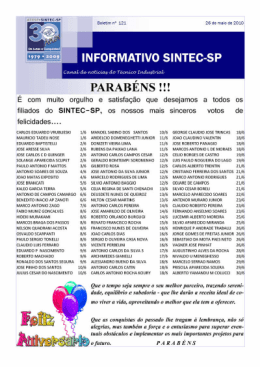 INFORMATIVO SINTEC-SP