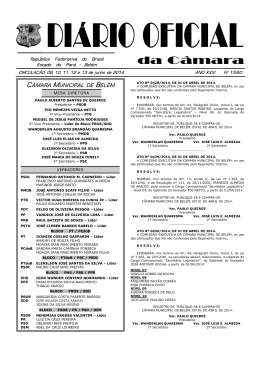 Di&aacute;rio Oficial da C&acirc;mara Municipal de bel&eacute;m