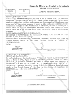 Segundo Oficialrde Registro de Im&oacute;veis