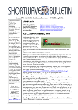 SWB-info QSL, kommentarer, mm. - Hard-Core