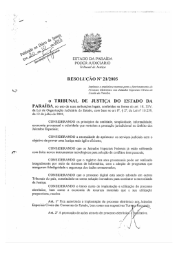 RESOLUÇÃO N° 21/2005 - Tribunal de Justiça da Paraíba