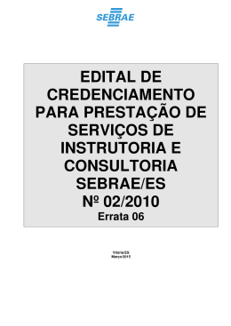 edital - Você já pensou em se tornar um consultor do SEBRAE?