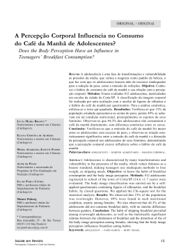 A Percep&ccedil;&atilde;o Corporal Influencia no Consumo do Caf&eacute; da Manh&atilde; de
