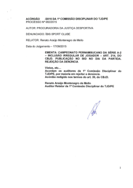 AC&Oacute;RD&Atilde;O [2015 DA 1a COMISS&Atilde;O DISCIPLINAR DO TJDIPE