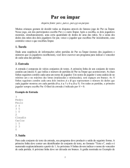 Exerc&iacute;cio de exemplo (par ou &iacute;mpar)
