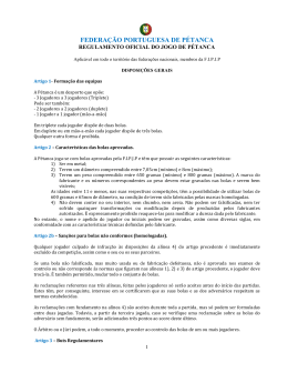 FEDERA&Ccedil;&Atilde;O PORTUGUESA DE P&Eacute;TANCA