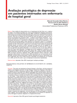 Avaliação psicológica de depressão em pacientes internados em