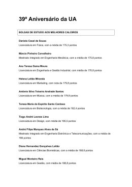 Alunos premiados - Universidade de Aveiro
