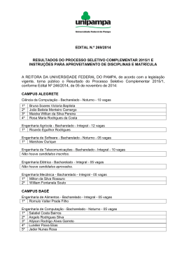 Edital 269/2014 - Resultado Processo Seletivo