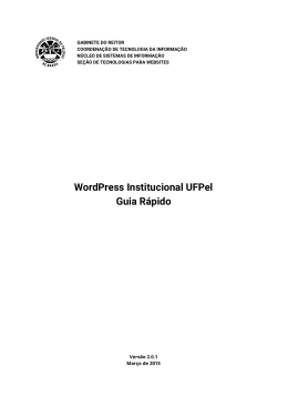 WordPress Institucional UFPel Guia R&aacute;pido