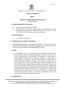 Termo de Referência - Conselho Federal de Nutricionistas