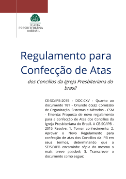 Regulamento para Confec&ccedil;&atilde;o de Atas