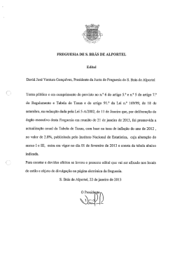 Atualiza&ccedil;&atilde;o da Tabela de Taxas e Licen&ccedil;as &ndash; 2013