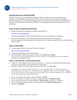 Instru&ccedil;&otilde;es para Inscri&ccedil;&atilde;o Online Passo a Passo