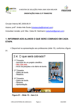 1. informar aos alunos o que ser&aacute; cobrado em cada etapa