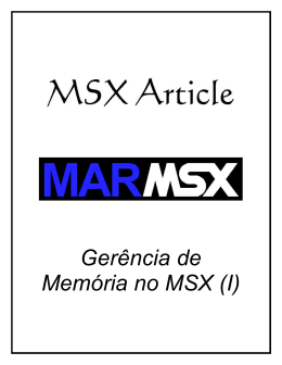 Gerência de Memória no MSX (I)