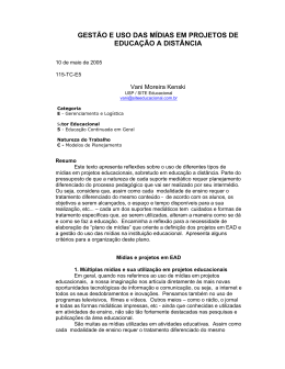 gest&atilde;o e uso das m&iacute;dias em projetos de educa&ccedil;&atilde;o a dist&acirc;ncia