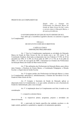 Projeto de Lei Estatuto dos Profissionais da