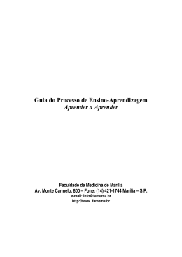 Guia do Processo de Ensino-Aprendizagem Aprender a Aprender