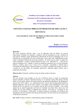 gestão e uso das mídias em projetos de educação a distância
