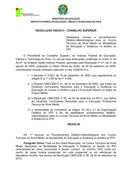 RESOLUÇÃO 040/2013 - Instituto Federal de Educação, Ciência e