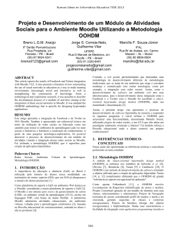 Projeto e Desenvolvimento de um M&oacute;dulo de Atividades Sociais