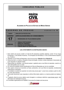 Prova Objetiva Tipo A - Engenharia de Telecomunica&ccedil;&otilde;es
