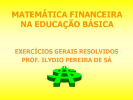 Quest&otilde;es comentadas de matem&aacute;tica financeira
