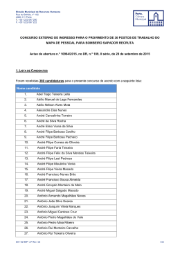 CONCURSO EXTERNO DE INGRESSO PARA O PROVIMENTO DE