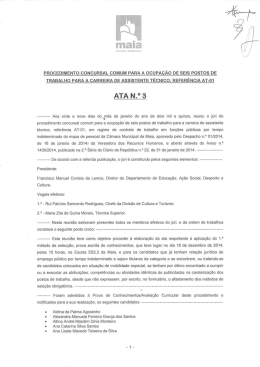 ATA N.° 3 - Câmara Municipal da Maia