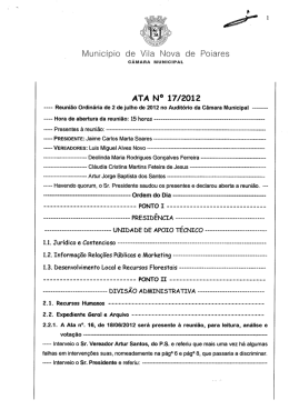 Ata n&ordm; 17/2012 - C&acirc;mara Municipal Vila Nova de Poiares