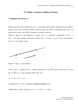 Geometria Anal&iacute;tica no Espa&ccedil;o - Curso de Engenharia Qu&iacute;mica