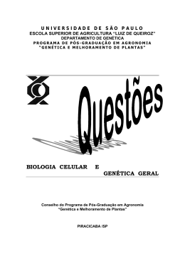 Quest&otilde;es de Biologia Celular e Gen&eacute;tica Geral