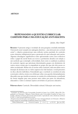 REPENSANDO A QUEST&Atilde;O CURRICULAR: CAMINHO PARA UMA