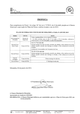 PROPOSTA - C&acirc;mara Municipal de Mirandela