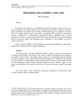 Informa&ccedil;&atilde;o como trabalho e como valor