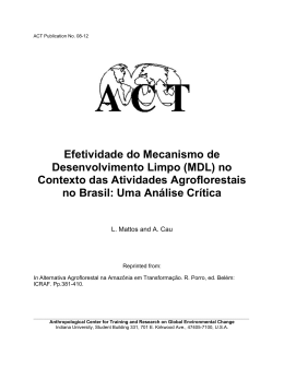 Efetividade do Mecanismo de Desenvolvimento