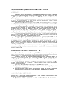 Projeto Político Pedagógico do Curso de Economia da Fecea.