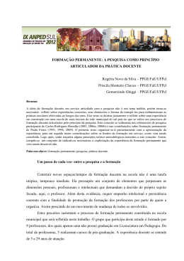 FORMA&Ccedil;&Atilde;O PERMANENTE: A PESQUISA COMO