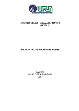 energia solar - uma alternativa vi&aacute;vel? pedro carlos rodrigues nunes