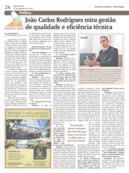 Jo&atilde;o Carlos Rodrigues mira gest&atilde;o de qualidade e efici&ecirc;ncia t&eacute;cnica