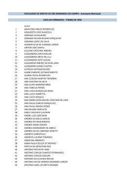 nome 1 ADAILTON CARLOS RODRIGUES 2 ADALBERTO JOS&Eacute;