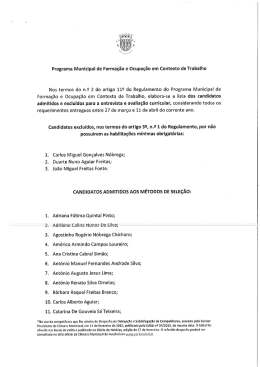 Programa Municipal de Formação e Ocupação em Contexto de